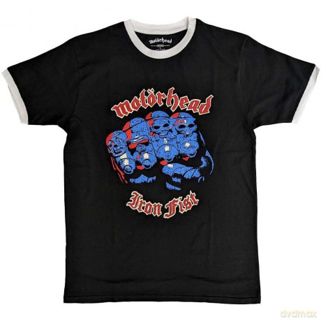 Motorhead: Unisex Ringer T-Shirt: Iron Fist (Black) (Large)