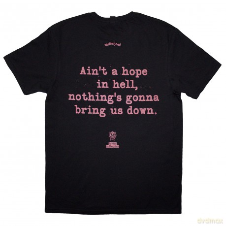 Motorhead: Unisex T-Shirt: Bomber Lyric (Black) (Back Print) (Large)