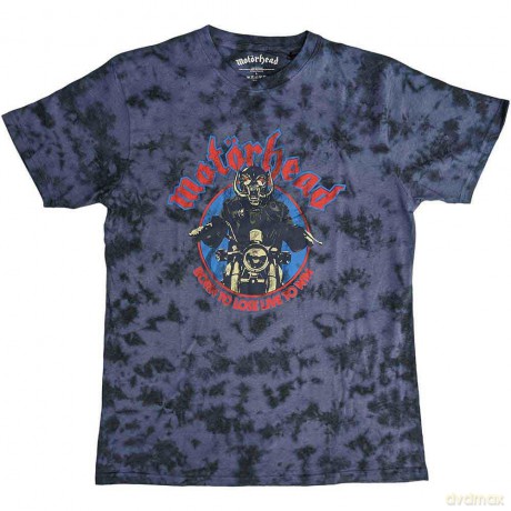 Motorhead: Unisex T-Shirt: Born To Lose Biker (Navy Blue) (Wash Collection) (Small)