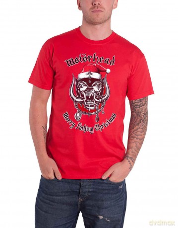 Motorhead: Unisex T-Shirt: Christmas 2017 (Red) (Back Print) (Small)