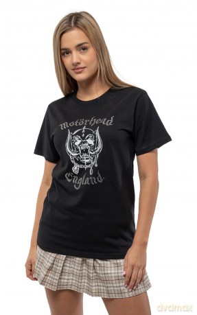 Motorhead: Unisex T-Shirt: England (Black) (Embellished) (Large)