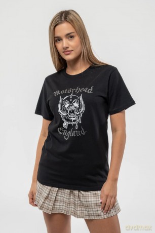 Motorhead: Unisex T-Shirt: England (Black) (Embellished) (Large)