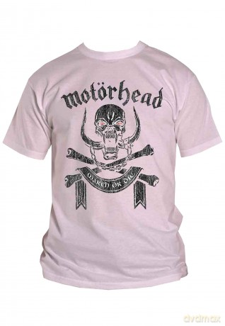 Motorhead: Unisex T-Shirt: March or Die (White) (Back Print) (Large)
