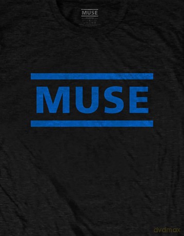 Muse: Unisex T-Shirt: Dark Blue Logo (Black) (Large)