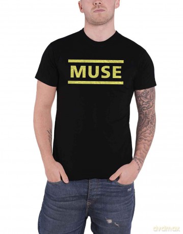 Muse: Unisex T-Shirt: Dark Blue Logo (Black) (X-Large)