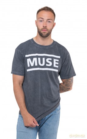 Muse: Unisex T-Shirt: Logo (Black) (Wash Collection) (Large)