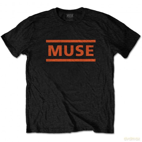 Muse: Unisex T-Shirt: Orange Logo (Black) (Large)