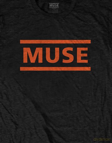 Muse: Unisex T-Shirt: Orange Logo (Black) (Medium)