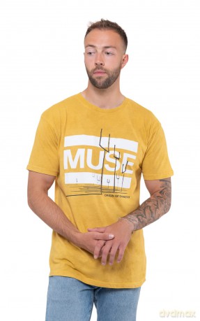 Muse: Unisex T-Shirt: Origin of Symmetry (Orange Yellow Mineral Wash) (Wash Collection) (X-Large)