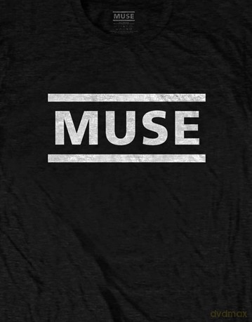 Muse: Unisex T-Shirt: White Logo (Black) (Medium)