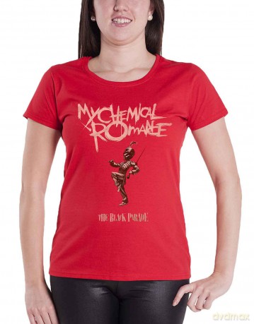 My Chemical Romance: Ladies T-Shirt: The Black Parade Cover (Red) (X-Large)