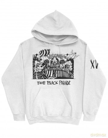 My Chemical Romance: Unisex Pullover Hoodie: XV Marching Frame (White) (Back Print) (Small)