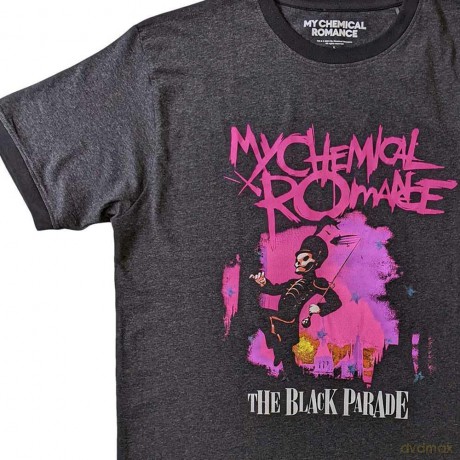 My Chemical Romance: Unisex Ringer T-Shirt: March (Charcoal Grey) (Medium)
