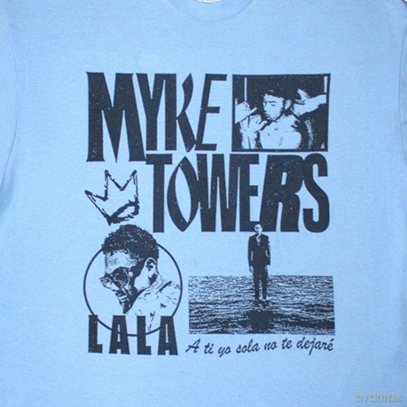 Myke Towers: Unisex T-Shirt: Lala Crown (Light Blue) (Small)