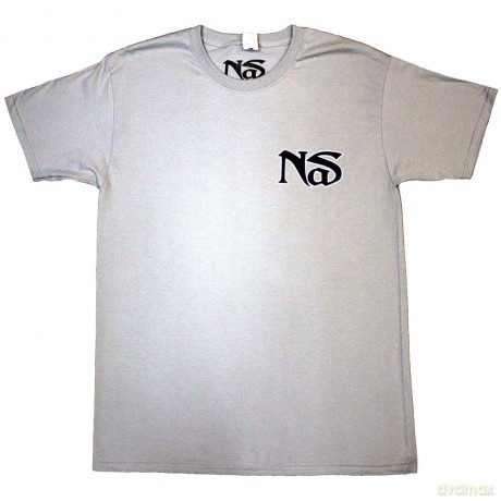 Nas: Unisex T-Shirt: One Mic (Grey) (Back Print) (Small)