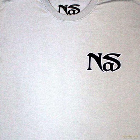Nas: Unisex T-Shirt: One Mic (Grey) (Back Print) (Small)