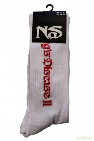 Nas: Unisex Terry Socks: KD II (White) (UK Size 7 - 11)