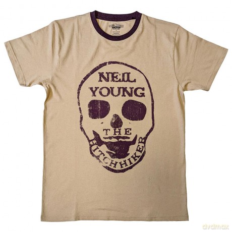 Neil Young: Unisex Ringer T-Shirt: Hitchhiker (Natural) (X-Large)