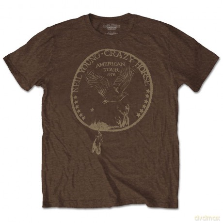 Neil Young: Unisex T-Shirt: Tour '76 Seal (Brown) (Medium)