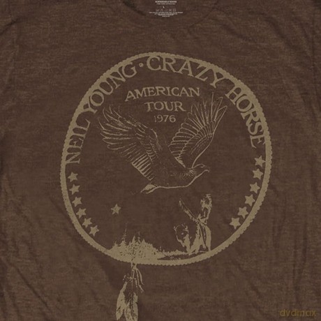 Neil Young: Unisex T-Shirt: Tour '76 Seal (Brown) (Small)