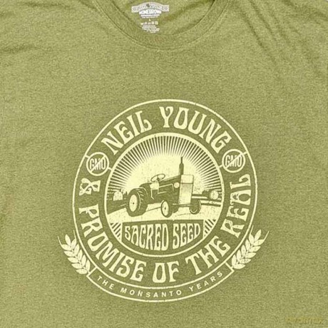 Neil Young: Unisex T-Shirt: Tractor Seal (Green) (X-Large)
