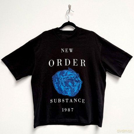 New Order: Unisex Oversized Boxy T-Shirt: Substance 1987 (Black) (Large)