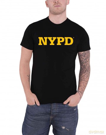 New York City: Unisex T-Shirt: NYPD Text Logo (Black) (X-Large)