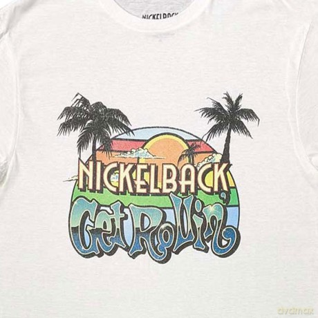 Nickelback: Unisex T-Shirt: Get Rollin' Sunset (White) (Large)