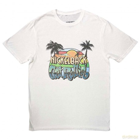 Nickelback: Unisex T-Shirt: Get Rollin' Sunset (White) (Medium)