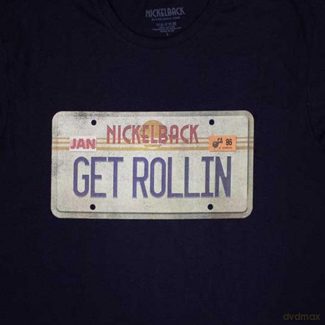 Nickelback: Unisex T-Shirt: License Plate (Navy Blue) (Small)