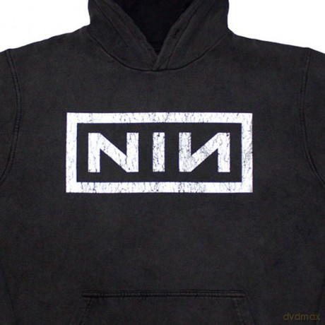 Nine Inch Nails: Unisex Stone Wash Pullover Hoodie: Classic Logo (Charcoal Grey) (Small)