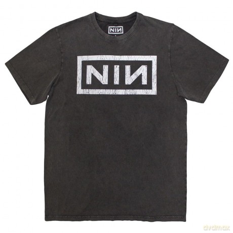 Nine Inch Nails: Unisex Stone Wash T-Shirt: Classic Logo (Charcoal Grey) (X-Large)