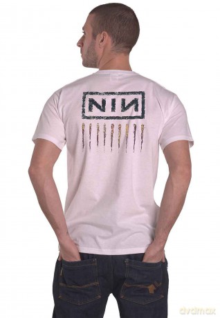 Nine Inch Nails: Unisex T-Shirt: Downward Spiral (White) (Back Print) (Small)