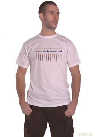 Nine Inch Nails: Unisex T-Shirt: Downward Spiral (White) (Back Print) (XX-Large)