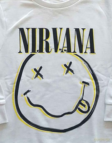 Nirvana: Kids Sweatshirt: Inverse Happy Face (White) (7-8 Years)