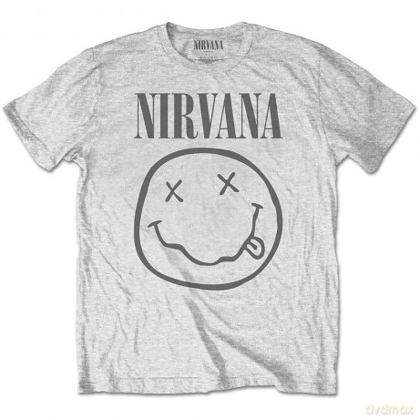Nirvana: Kids T-Shirt: Yellow Happy Face (Heather Grey) (5-6 Years)