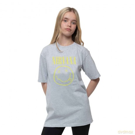 Nirvana: Kids T-Shirt: Yellow Happy Face (White) (7-8 Years)