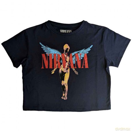 Nirvana: Ladies Crop Top: Angelic (Navy Blue) (X-Large)