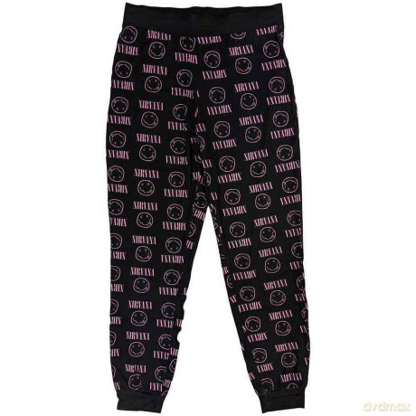 Nirvana: Ladies Pyjamas: Xerox Smile Pink (Black) (Small)
