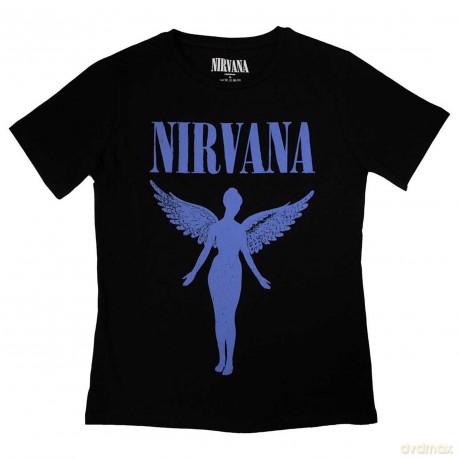 Nirvana: Ladies T-Shirt: Angelic Blue Mono (Black) (Medium)