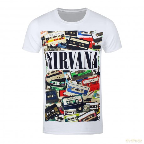 Nirvana: Ladies T-Shirt: Cassettes (White) (Large)
