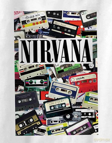 Nirvana: Ladies T-Shirt: Cassettes (White) (Medium)