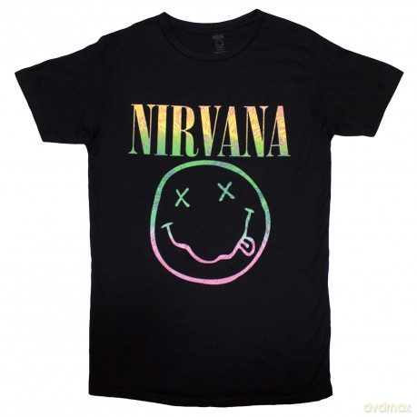 Nirvana: Ladies T-Shirt: Sorbet Ray Happy Face (Black) (12)