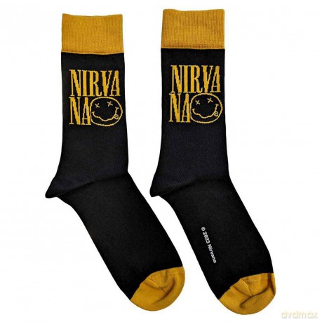 Nirvana: Unisex Ankle Socks: Logo Stacked (Black) (UK Size 4 - 7)