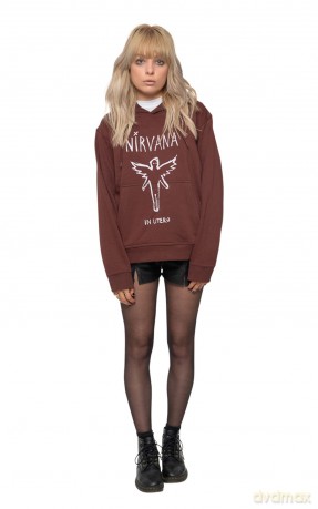 Nirvana: Unisex Pullover Hoodie: In Utero Outline (Brown) (Medium)