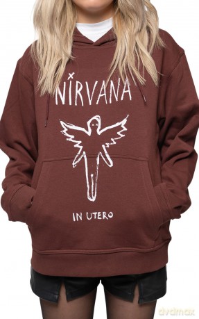 Nirvana: Unisex Pullover Hoodie: In Utero Outline (Brown) (Medium)