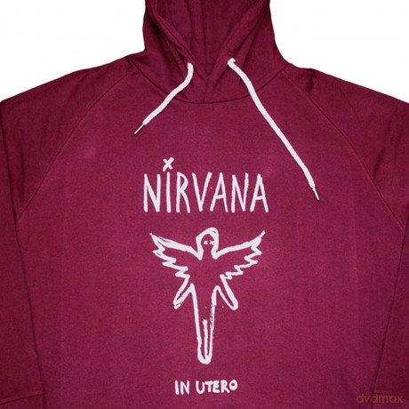 Nirvana: Unisex Pullover Hoodie: In Utero Outline (Maroon Red) (X-Small)