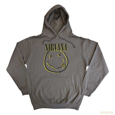 Nirvana: Unisex Pullover Hoodie: Inverse Happy Face (Charcoal Grey) (Medium)