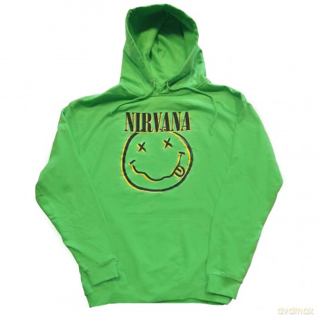 Nirvana: Unisex Pullover Hoodie: Inverse Happy Face (Green) (XX-Large)