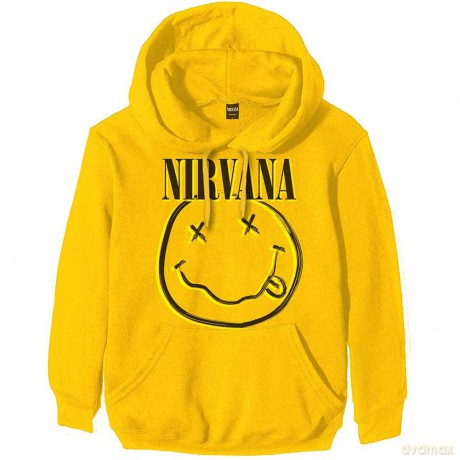 Nirvana: Unisex Pullover Hoodie: Inverse Happy Face (Yellow) (Small)